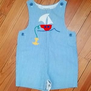 Boys one piece sleeveless snap bottom jumper
